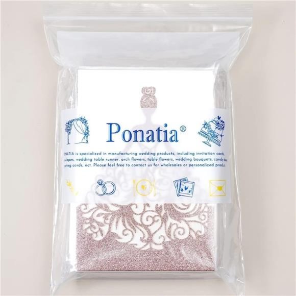 25PCS Rose Gold Glitter Crown Invitation Cards, Sweet 16 Laser Cut Invitations - Picture 2 of 6